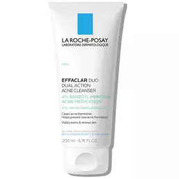 Clinically tested & dermatologist-recommended La Roche-Posay Effaclar Dual Action Acne Face Wash With 4% Benzoyl Peroxide	