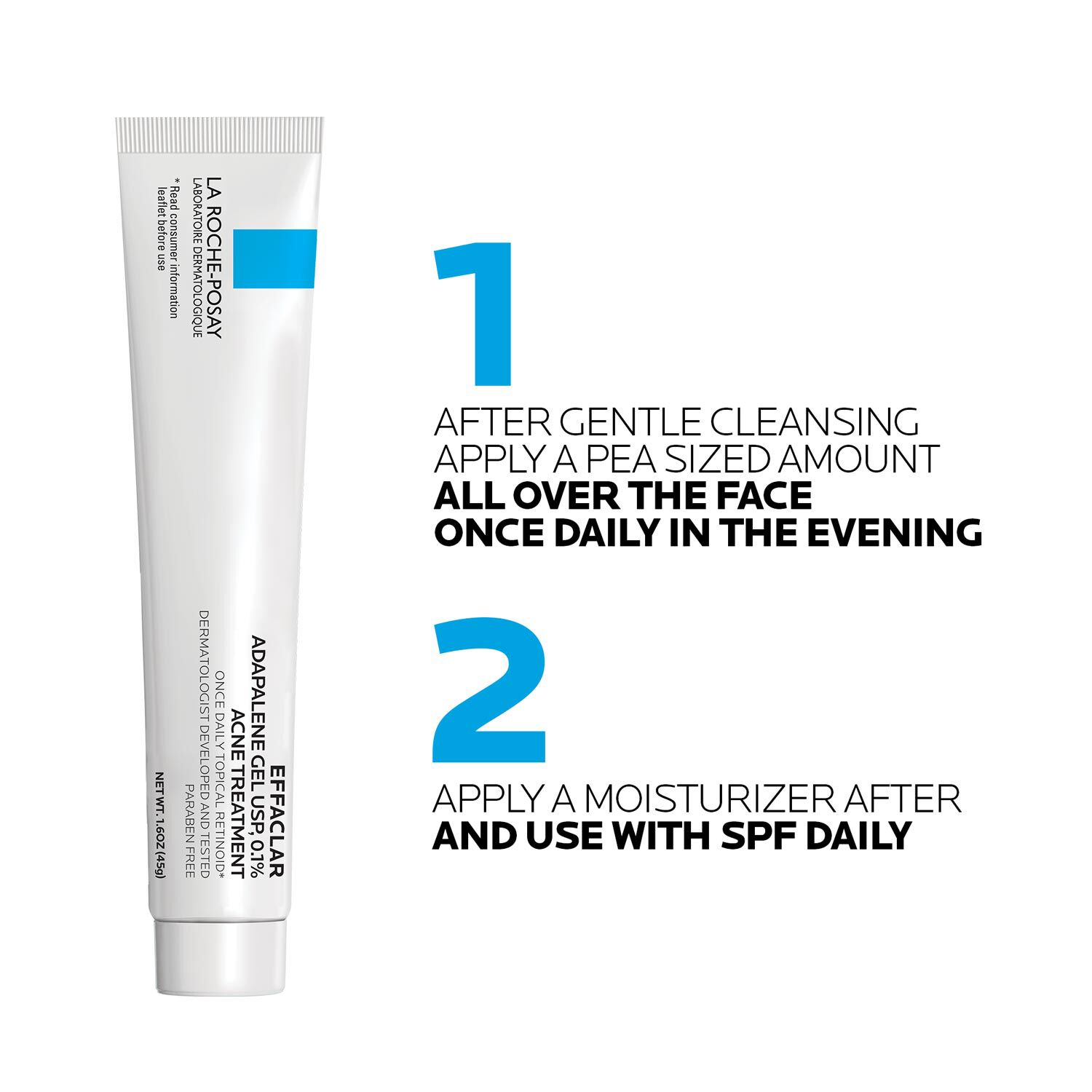 Effaclar Adapalene Gel 0.1% Topical Retinoid For Acne