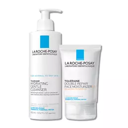 Toleriane Hydrating Gentle Cleanser & Double Repair Face Moisturizer SPF 30 Set. Dermatologist-recommended La Roche-Posay products.	