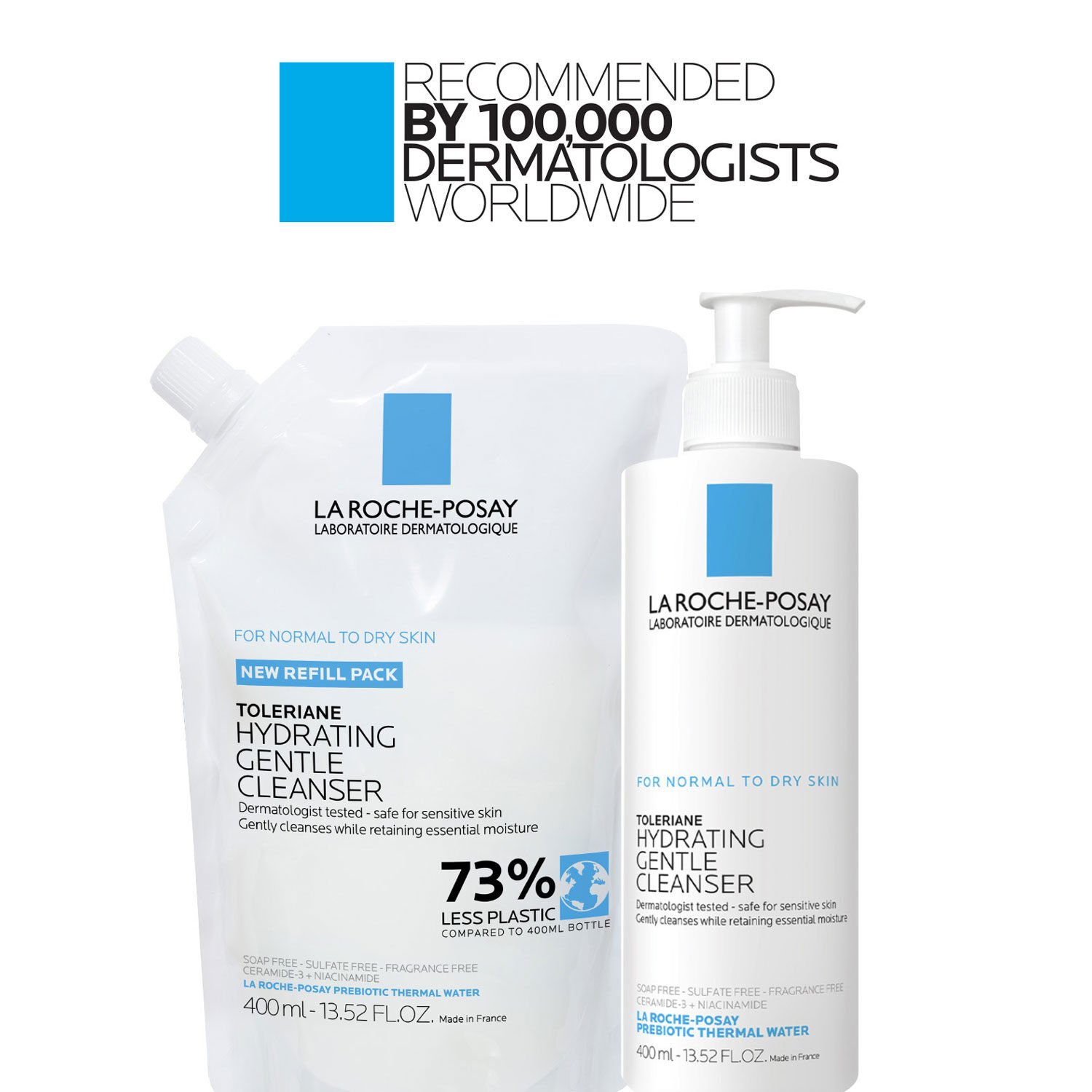 Toleriane Hydrating Gentle Facial Cleanser by La Roche-Posay, the skincare brand recommended by 100,000 dermatologists worldwide	