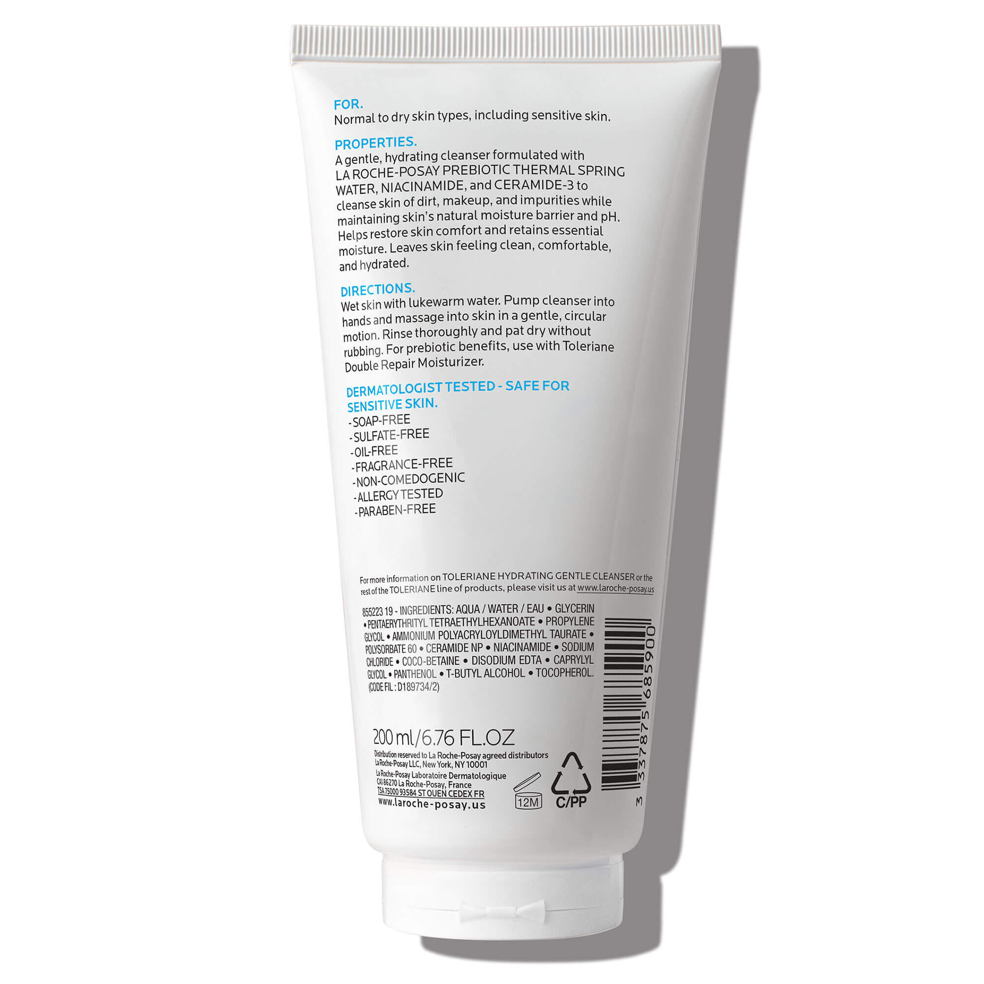 Toleriane Hydrating Gentle Facial Cleanser La RochePosay