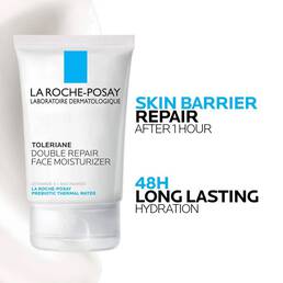 La Roche-Posay Toleriane Double Repair Face Moisturizer for 48-hour long-lasting hydration and skin barrier repair after 1 hour	