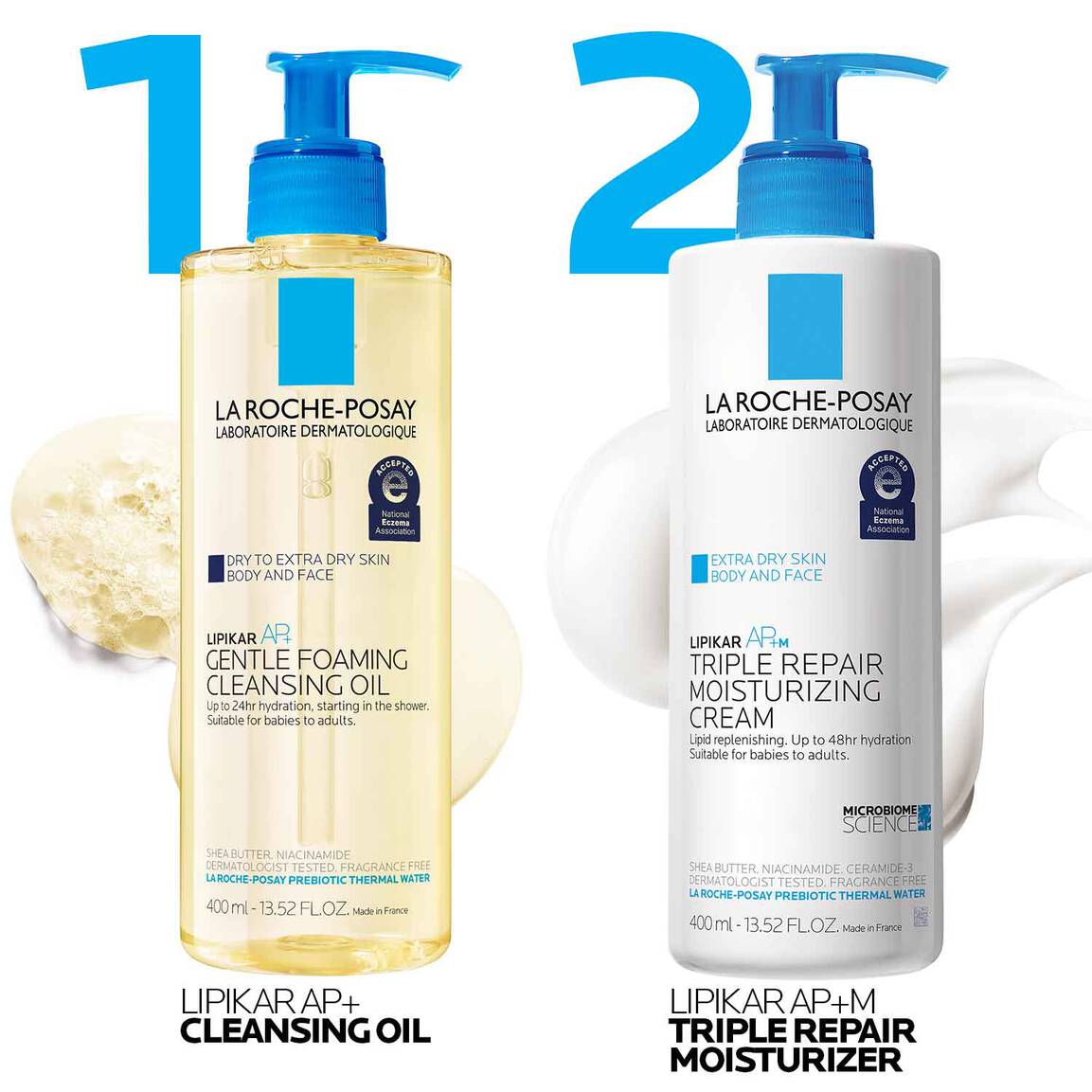 Lipikar AP+ Cleansing Oil & AP+M Moisturizing Cream Set | La Roche-Posay