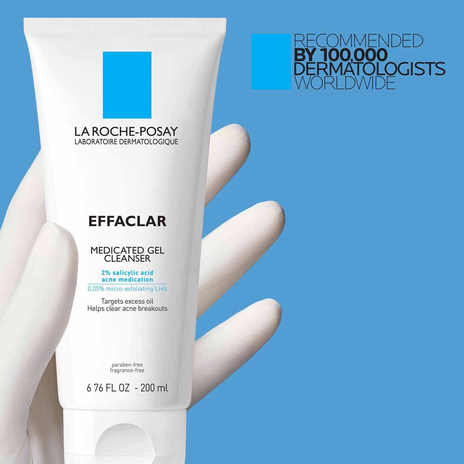 Effaclar Medicated Acne Face Wash by La Roche-Posay, the skincare brand recommended by 100,000 dermatologists worldwide	