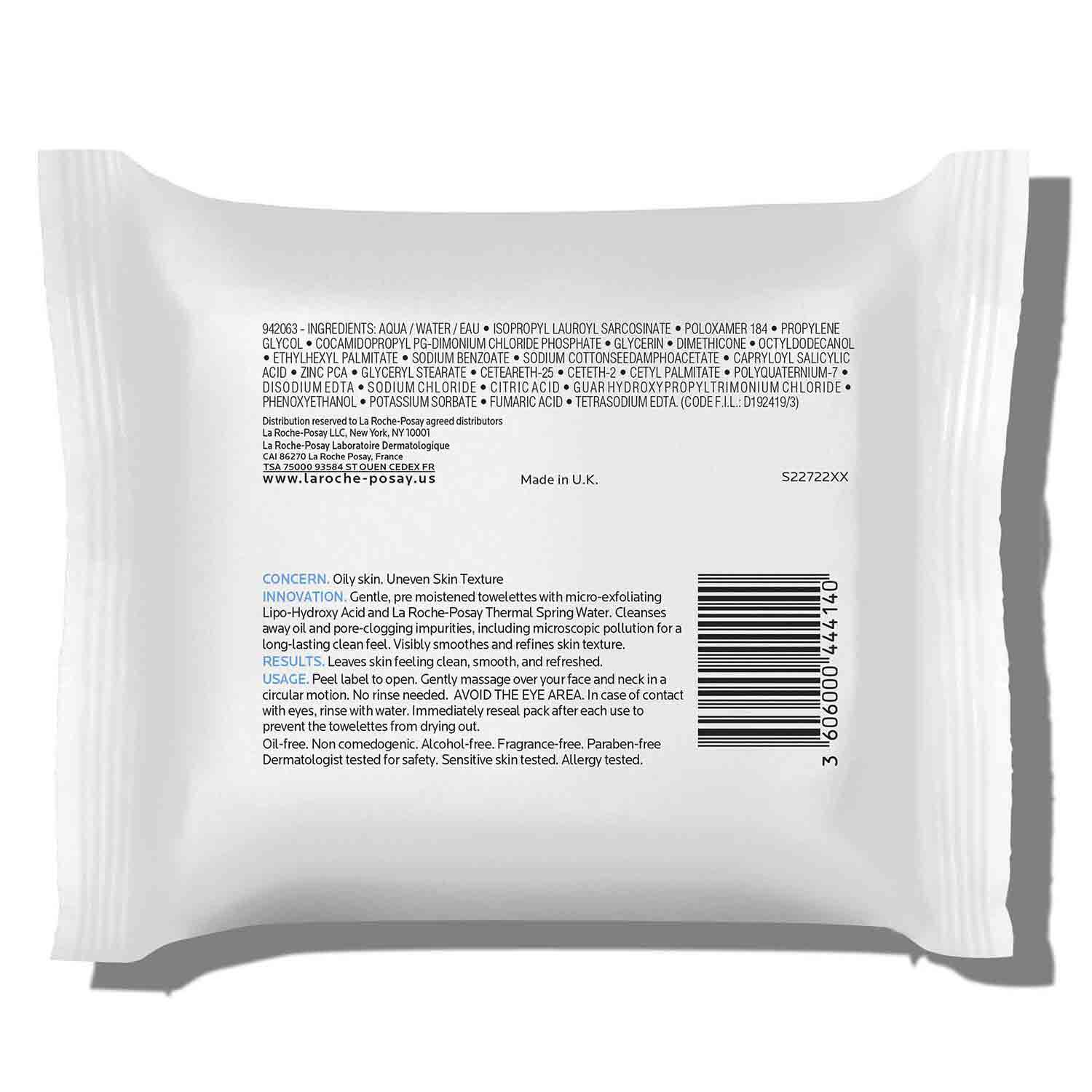 Effaclar Towelettes Facial Wipes La RochePosay