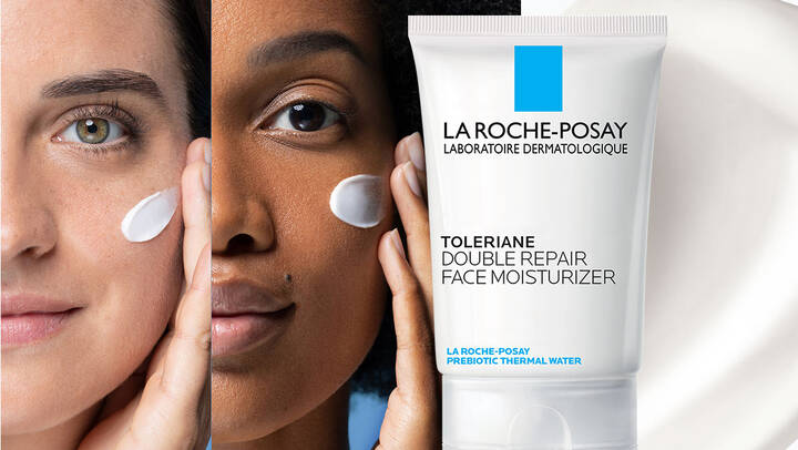 Toleriane Double Repair Moisturizer texture on model