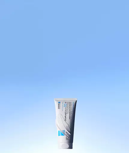La Roche Posay Cicaplast Balm B5+ on blue background