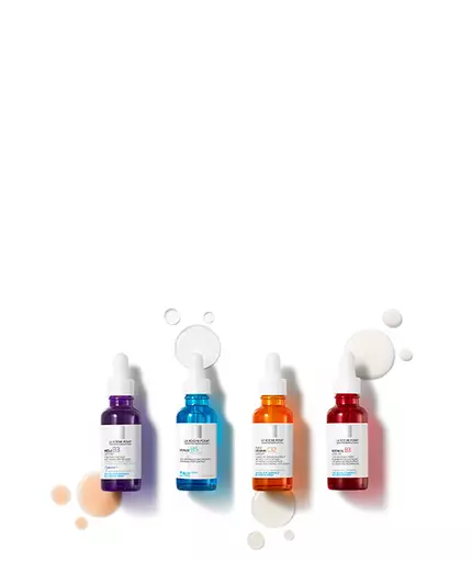 Best selling serums on white background