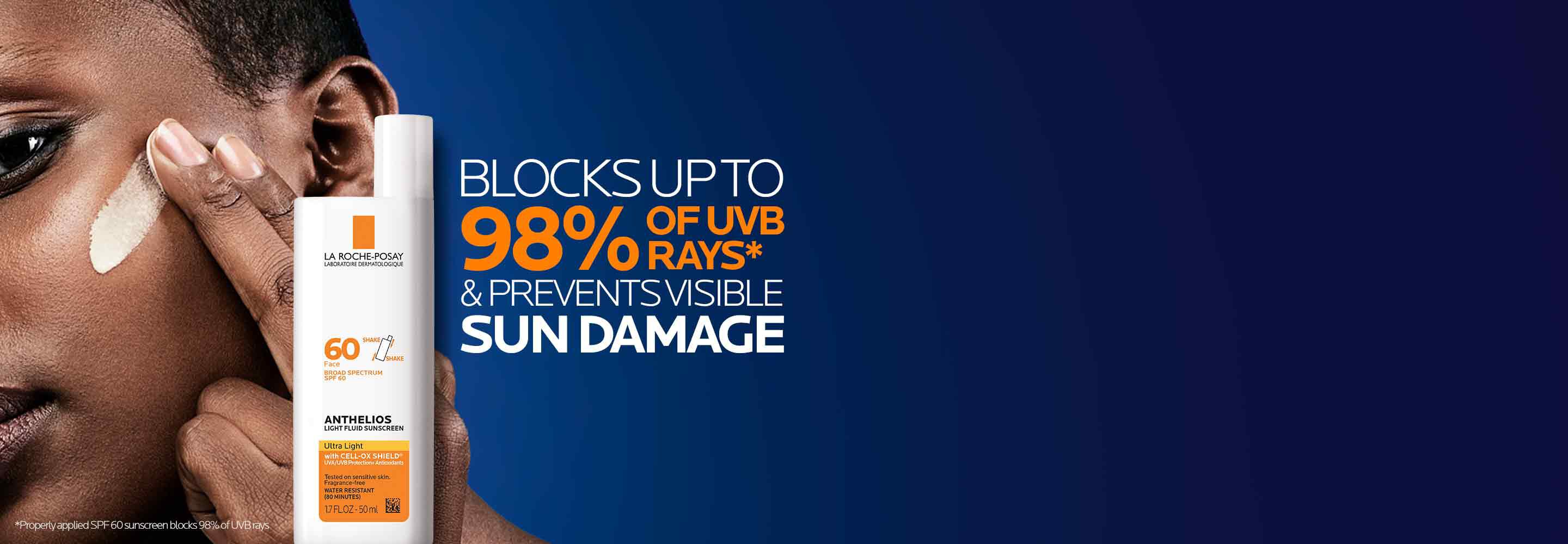 Blocks up to 98% of UVB rays and prevents visible sun damage.