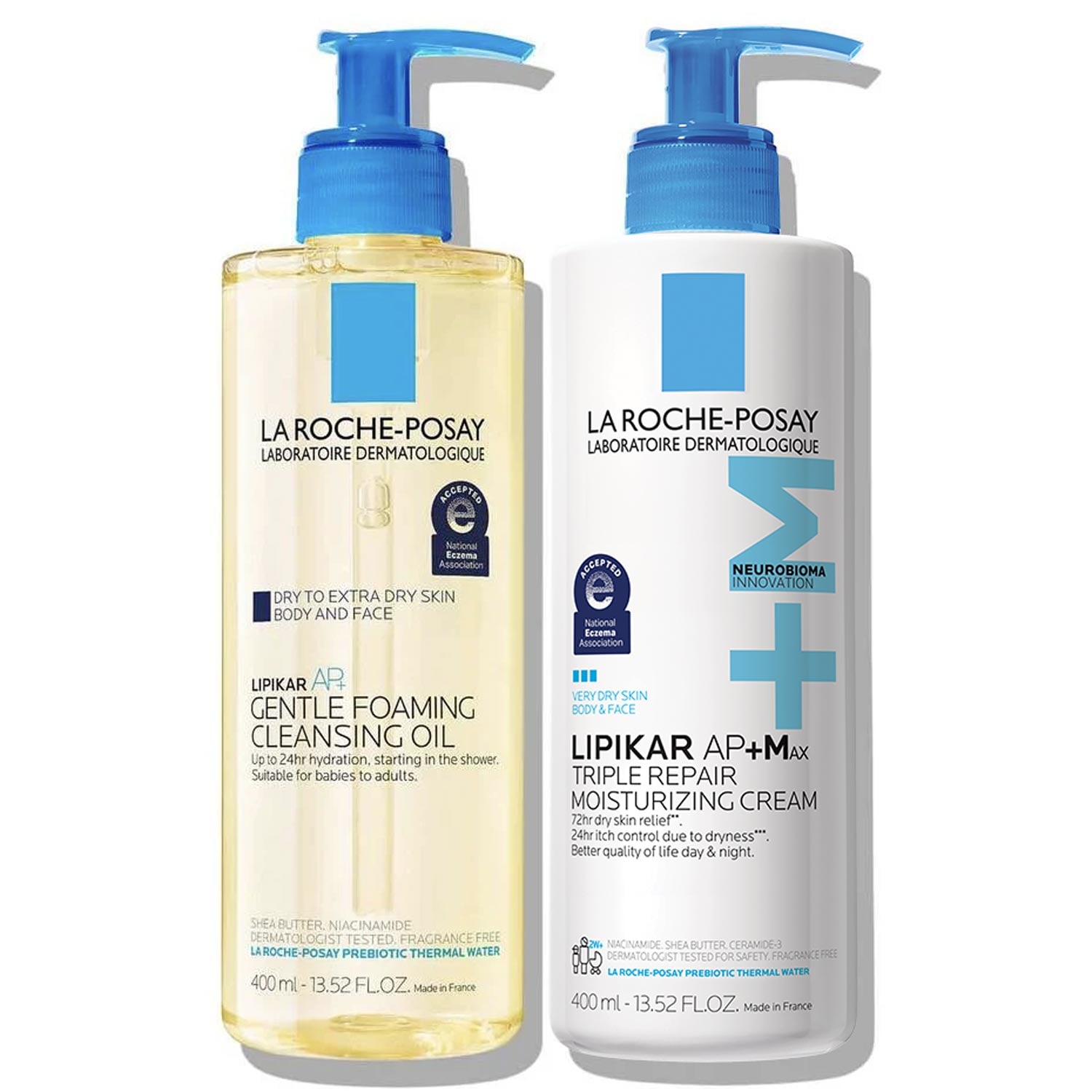 La Roche Posay Lipikar AP+ Cleansing Oil & AP+M Moisturizing Cream Set